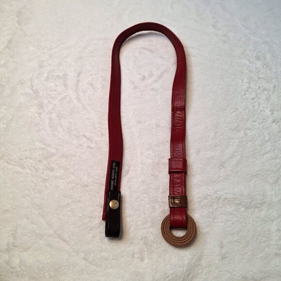 Hans Koch Ltd Red Leather Belt Vintage Minimalist Adjustable Colorblock Retro main image 8